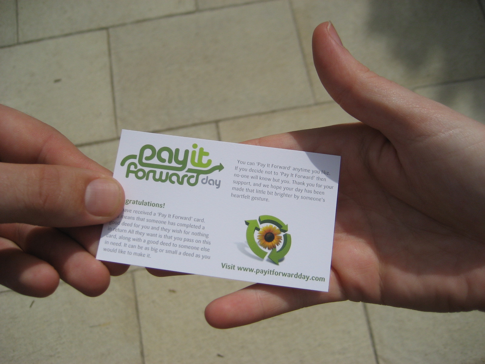 pay it forward cards